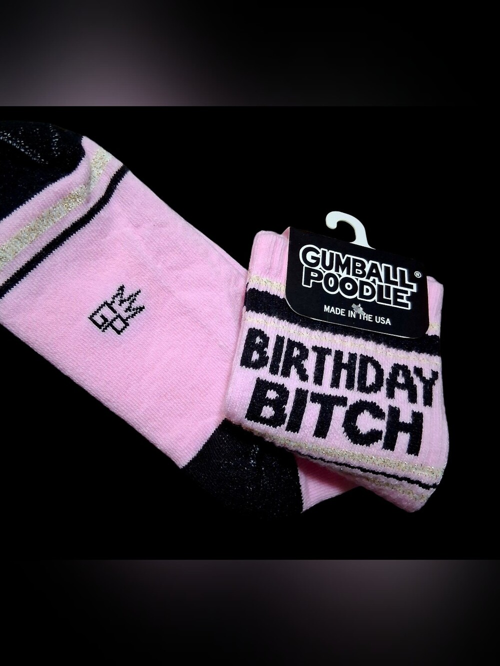 Unisex Pink Gumball Poodle Gym Sock Socks